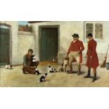 F Whyte Melville after John Charles Dollman/The New Litter/ stable yard with huntsman and