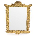 A 17th Century boldly carved and gilded auricular picture frame,