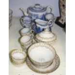 A 19th Century blue and white part tea service,