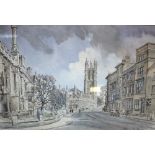 Dennis Flanders (British 1915-1994)/View from High Street, Oxford/signed,