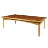 Grant Sonnex, a cherry wood coffee table with fine burr wood top,