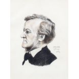 Timothy J Howard (20th Century) after Stuck/Portrait of Richard Wagner/bearing signature Franx