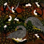 M Awazi (Tanzanian 20th Century)/Tinga Tinga Painting of Birds/signed/enamel on board,