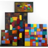 Alan Murphy (British 1929-2014)/Abstract Geometric Blocks in Colour/signed verso/oil on board,