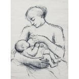 Barbara Dorf (British 1933-2016)/Mother and Child/charcoal, 76cm x 55.
