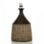 Waistel Cooper (Scottish 1921-2003), a stoneware cylindrical lamp with waisted neck,