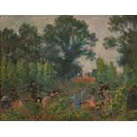 Franklin White (Australian 1892-1975)/Hop Picking/inscribed verso/oil on canvas laid to board, 24.