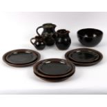 Winchcombe Pottery, eleven items of tableware comprising four plates, 23.