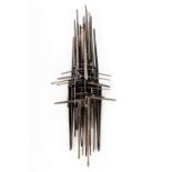 20th Century School/Abstract Sculpture/etched signature CES 76/oxidised metal,