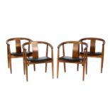 A set of four Scandinavian teak chairs,