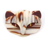 Lea Stein, a cat mask brooch, marked Lea Stein, Paris to pin fitting,
