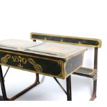 A vintage school double desk,