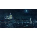 20th Century School/Moonlit Venetian Scene/acrylic,