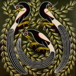 A Hassani (Tanzanian, born 1947)/Tinga Tinga Painting of Birds/signed/enamel on board,