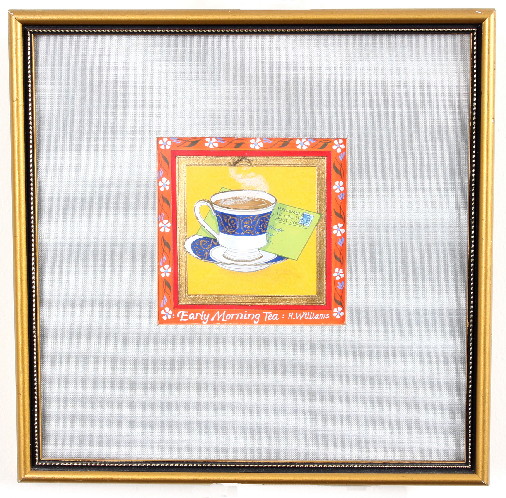 Helen Williams (British, 20th Century)/Early Morning Tea/gouache, 7.5cm x 7. - Image 2 of 2