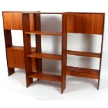 G Plan, a group of three bookshelves, various sizes and configurations,