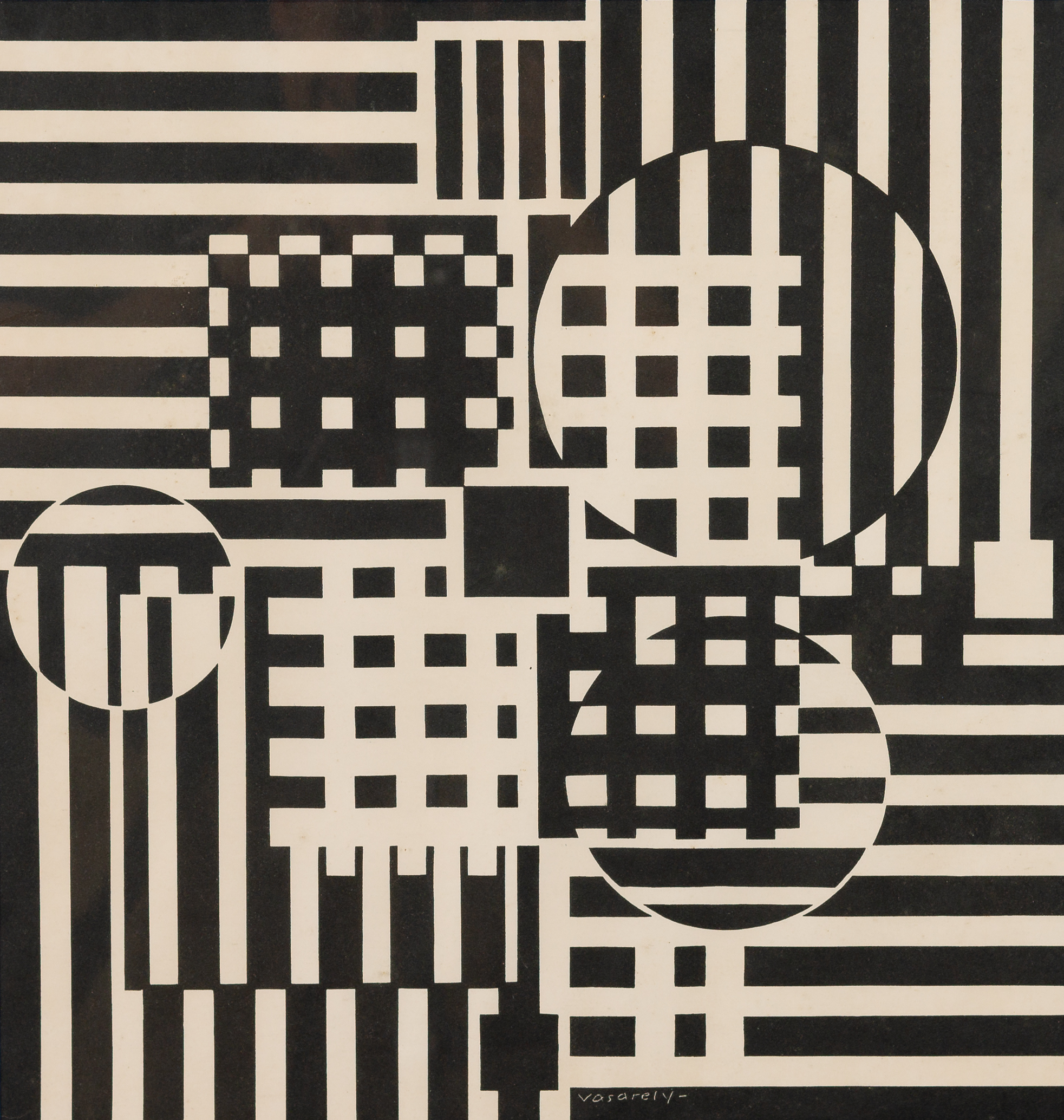 Victor Vasarely (French 1908-1997)/Pleione, circa 1961-3/signed within plate/serigraph,