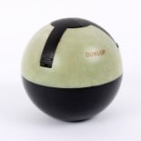 Roanoid for Roxon, a Dunlop bakelite tennis ball ashtray, black with green marbling, circa 1930, 8.