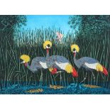 Mark Millmore (British, born 1956)/Three Crowned Cranes/signed,