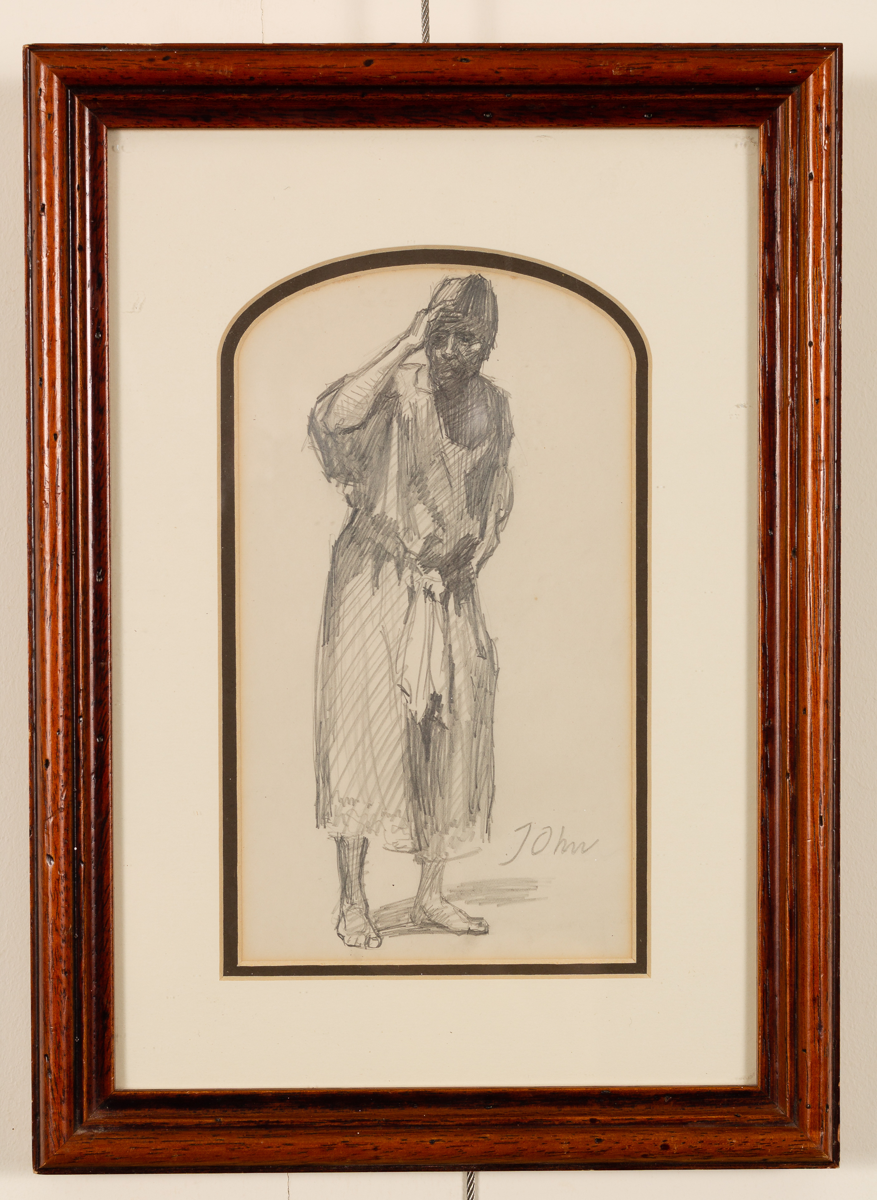 Augustus Edwin John OM RA (British 1878-1961)/Study of a Nubian Labourer/signed John/pencil, - Image 2 of 2