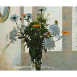 Gordon Ward RWA (British, born 1932)/Ox-Eye Daisies in a Glass Vase/signed and dated lower right G.