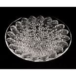 Lalique, a Roscoff clear glass bowl, border of fish emerging from bubbles, 35.