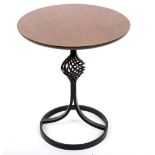 Robert Welch, an occasional table with wrought iron twisted base and walnut circular top,