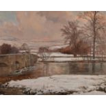 Donald H Floyd (British 1892-1965)/Crickhowell Bridge in Winter/signed/oil on canvas, 96.