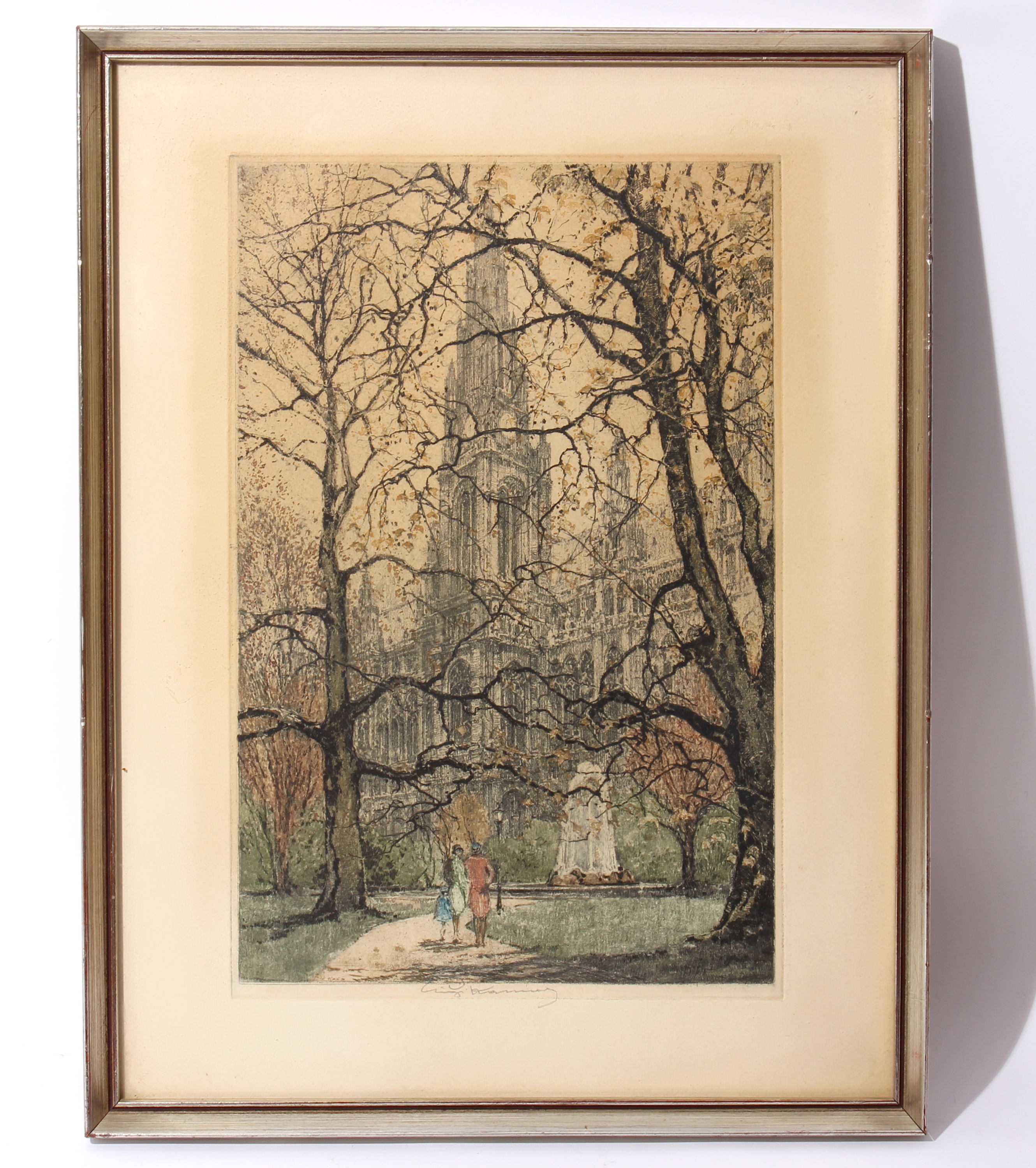 Luigi Kasimir (Austro-Hungarian 1881-1962)/St Stephen's Cathedral, Vienna/signed/polychrome etching, - Bild 2 aus 3