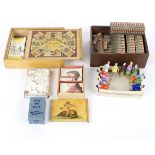 A group of 19th Century and later toys and cards including Architectural Dominoes,