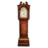 An oak and mahogany eight-day longcase clock,