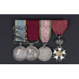 A Crimea group of four medals to Troop Sergeant Major William J Keyte comprising Crimea 1854-56