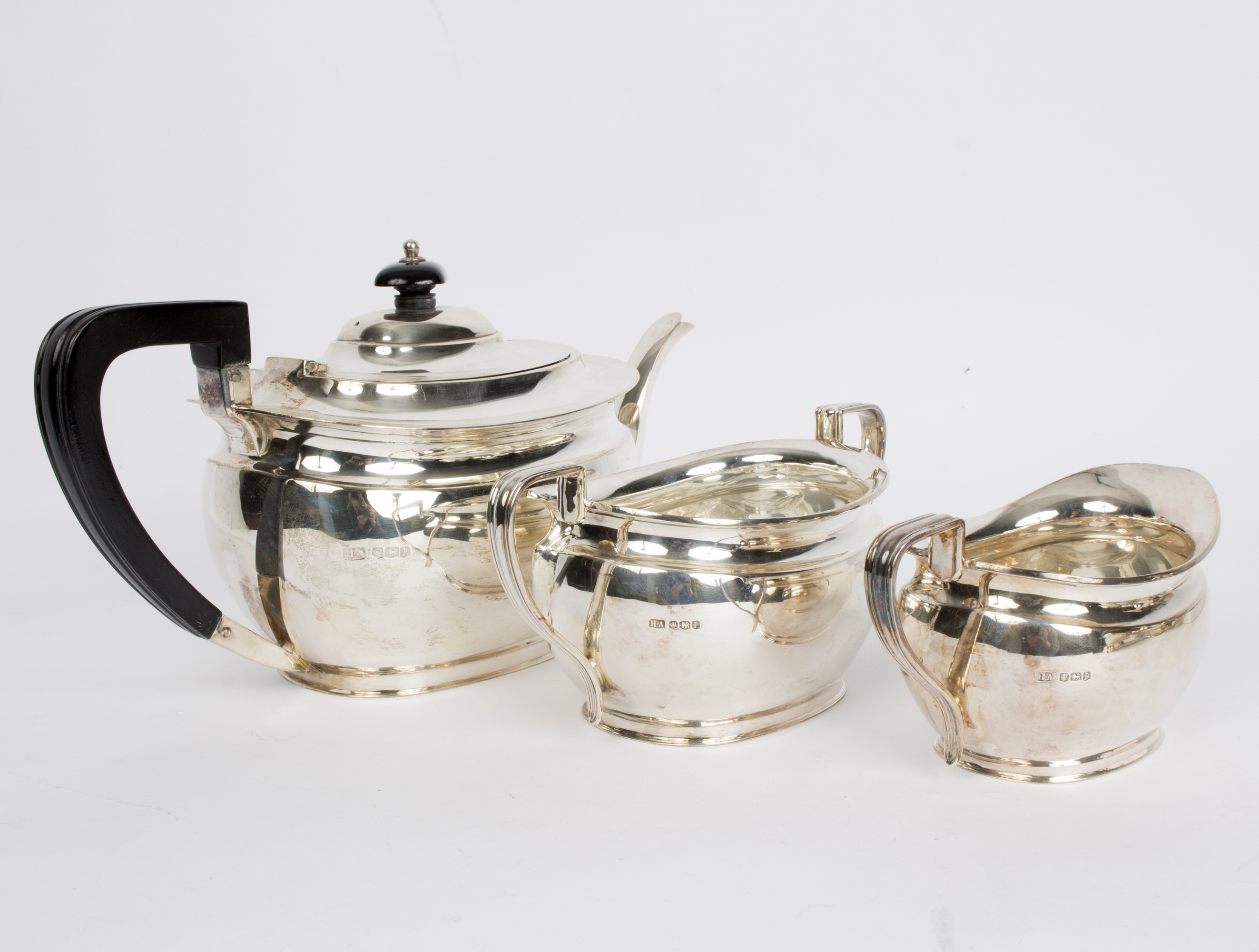 A three-piece silver tea service, HA, Sheffield 1932, approximately 1, - Image 2 of 2