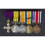 An OBE group of five medals to Captain Vincent J Keyte comprising British War and Victory medals,