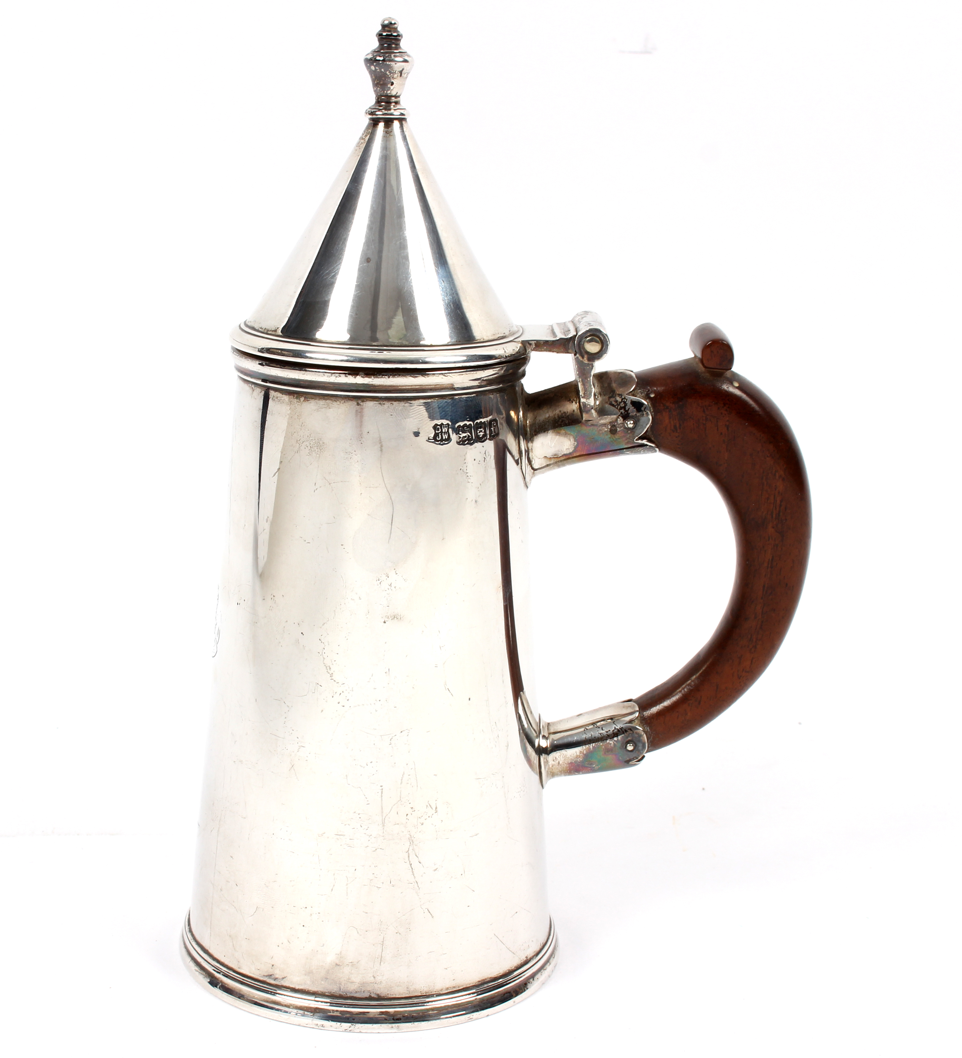 A silver tapered hot water pot, Daniel & John Wellby, London 1902, - Bild 2 aus 4