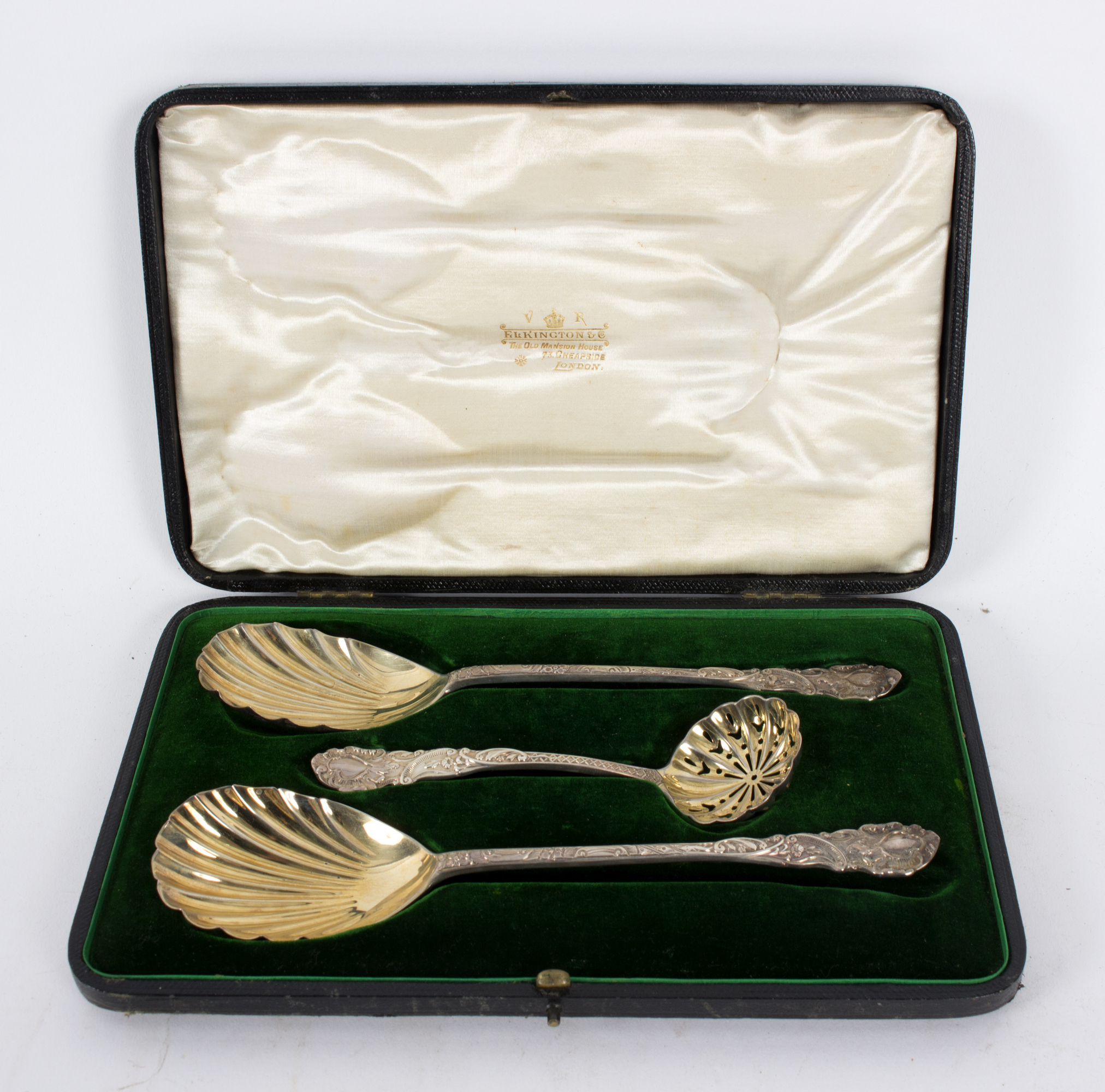 A pair of silver serving spoons, George Maudsley & David Fullerton, London 1899,