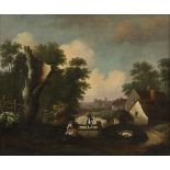 English School, late 18th Century/Pastoral Scene/oil on canvas,