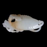 A white jade carving of a fish, 18th/19th Century, 7.