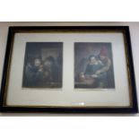 J Smith after Teniers/Dutch Topers/Dutch Smokers/a pair/coloured engravings, 22cm x 16.