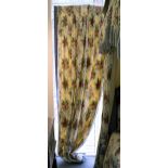 Two pairs of floral chintz curtains, lined and interlined, with matching pelmets,