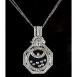A diamond pendant, in the manner of Chopard 'Happy',