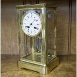 A late 19th Century gilt brass four-glass eight-day regulator, with mercury compensated pendulum,