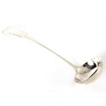 A Scottish silver oar pattern ladle, Alexander Edmonston, Edinburgh 1809, initial to terminal,