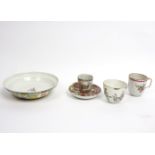 A Chinese Mandarin pattern cup and saucer, Qianlong, circa 1780,