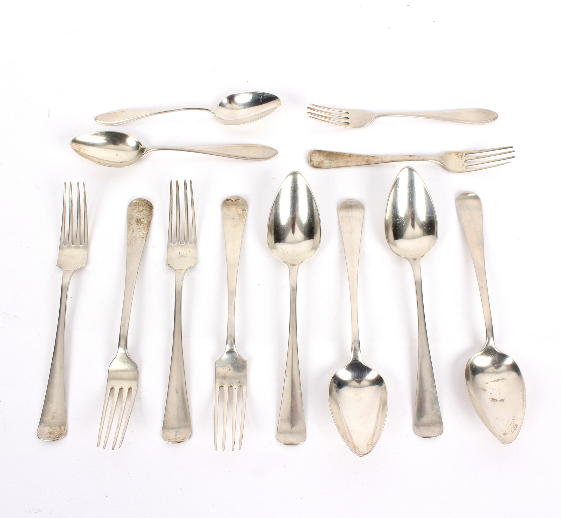 Sundry Dutch silver table spoons and forks,