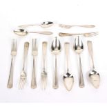 Sundry Dutch silver table spoons and forks,