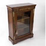 A Victorian walnut and inlaid pier cabinet with gilt metal mounts,