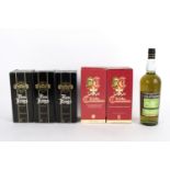 Three bottles of Five Kings Brandy, boxed, two bottles of St John Commandaria,