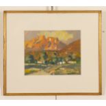 Johan Engela (South African, 20th Century)/View of Table Mountain/signed/oil on card, 23.