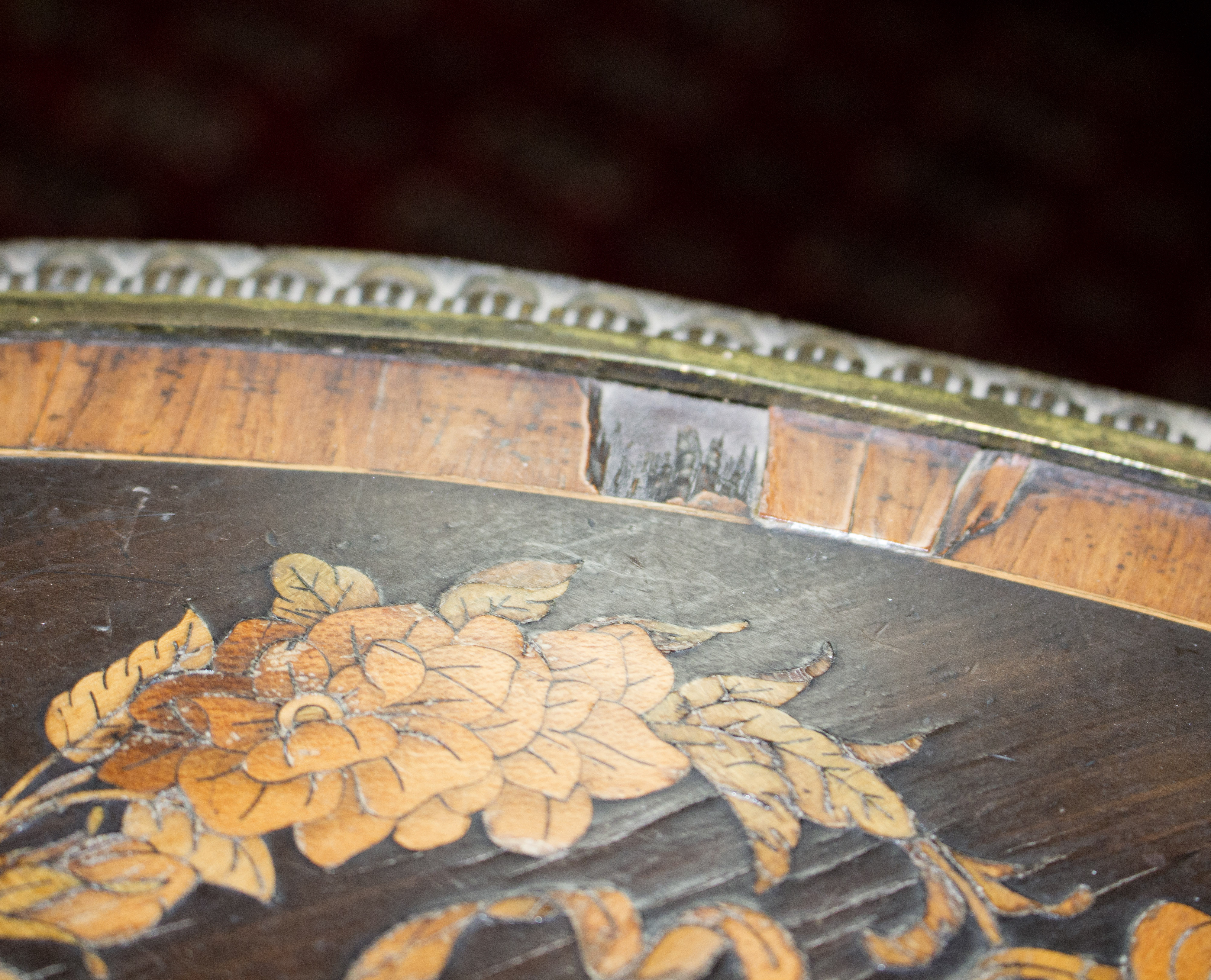 A Victorian burr walnut and marquetry circular table, in the manner of Robert Blake, - Image 6 of 11